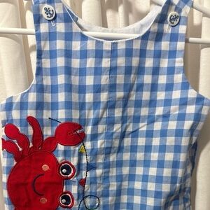 Good Lad Blue & White Gingham Crab Appliqué Dress